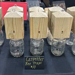 Wood and Glass Carpenter Bee Traps
